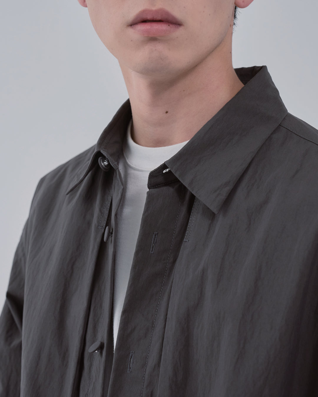 Cotton×Nylon Shirts Jacket -charcoal-