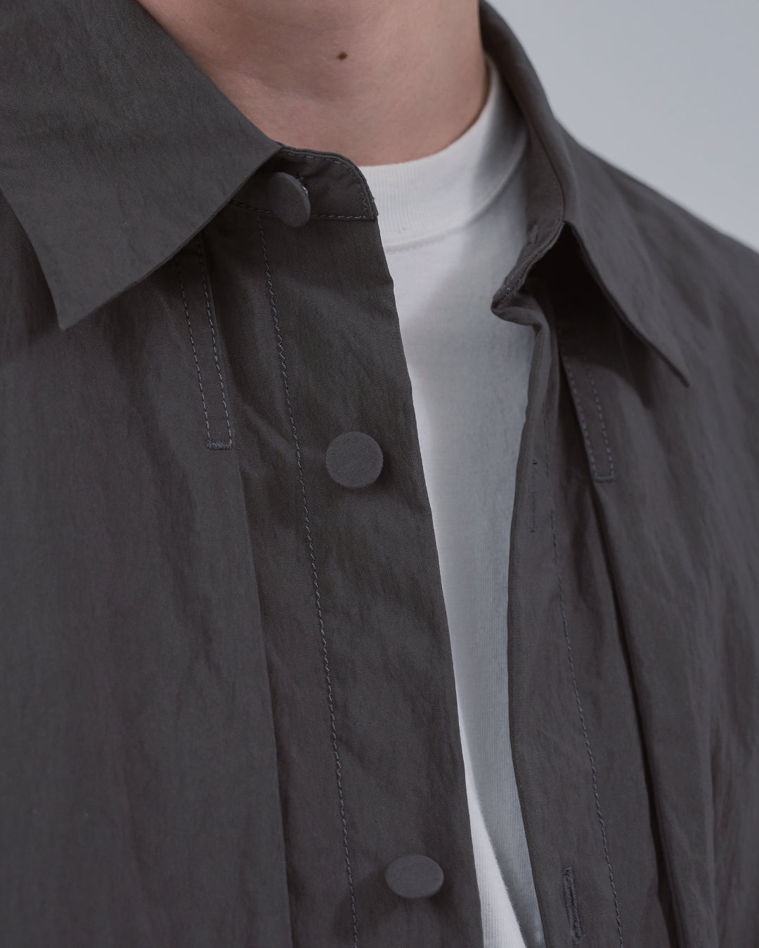 Cotton×Nylon Shirts Jacket -charcoal-