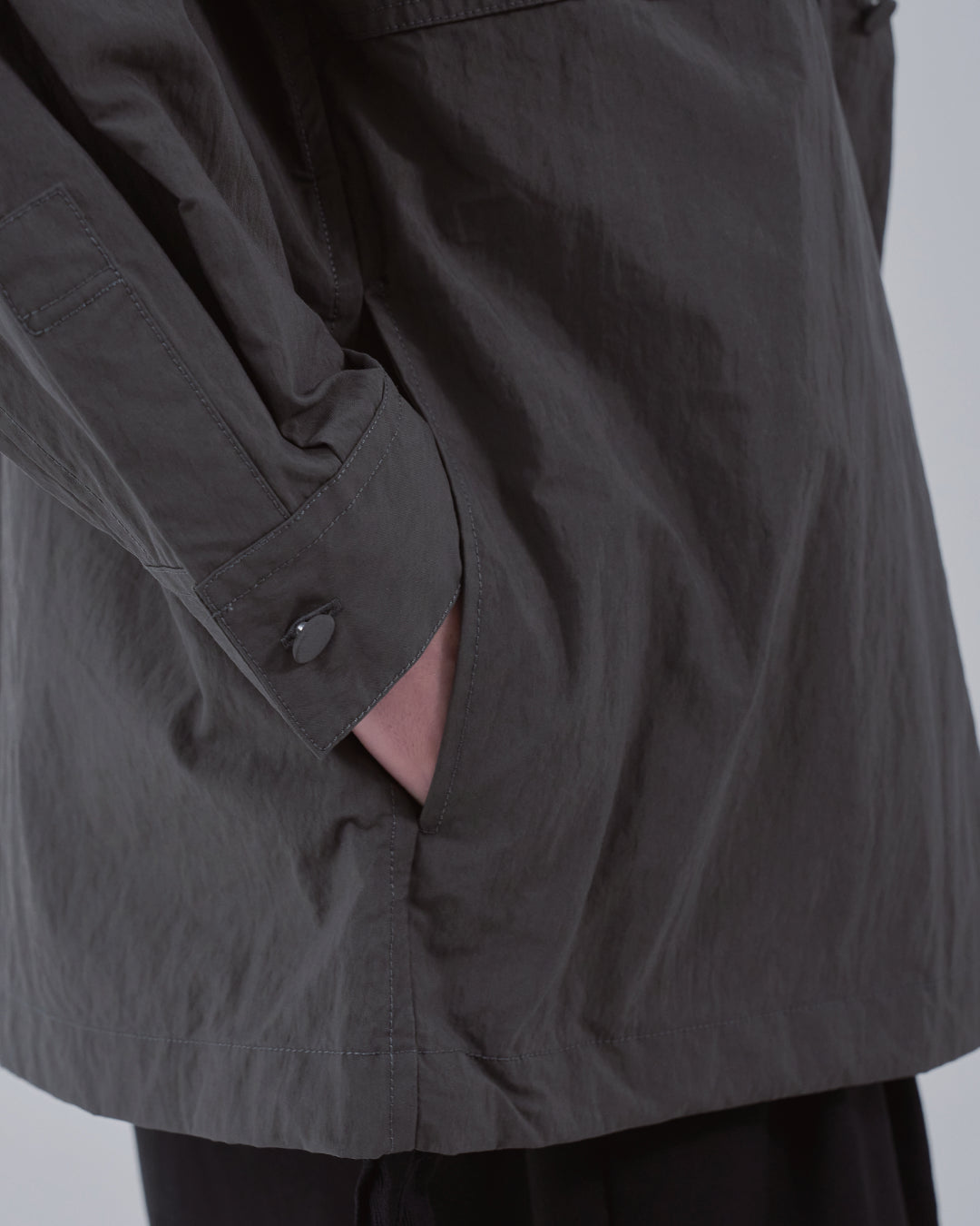 Cotton×Nylon Shirts Jacket -charcoal-