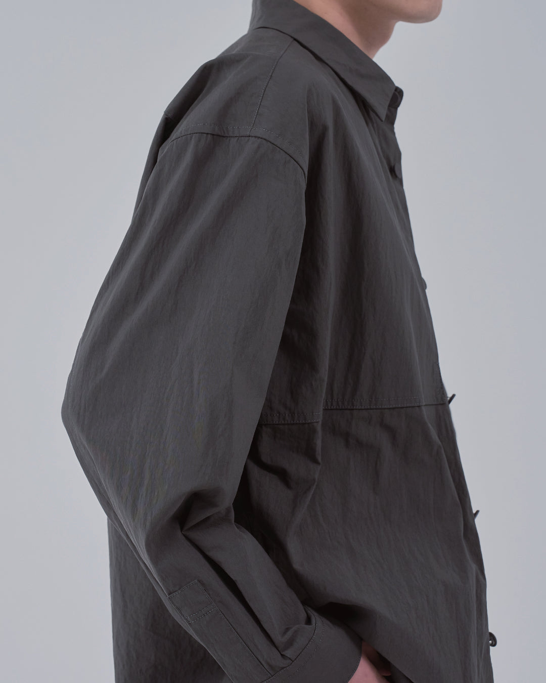 Cotton×Nylon Shirts Jacket -charcoal-
