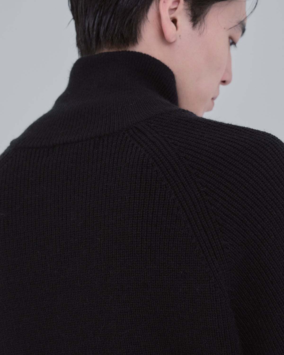 Double Zip Rib Driver's Knit -black-