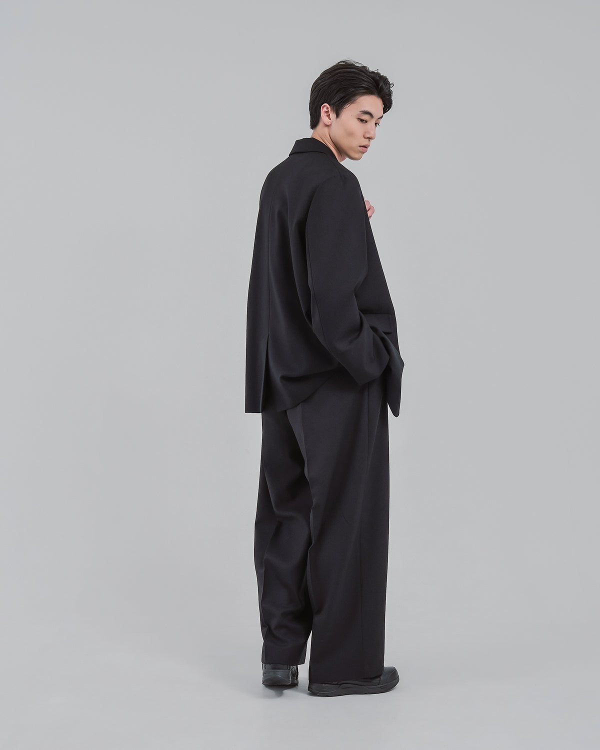 Single-Breasted Tailored Jacket -black-（21）