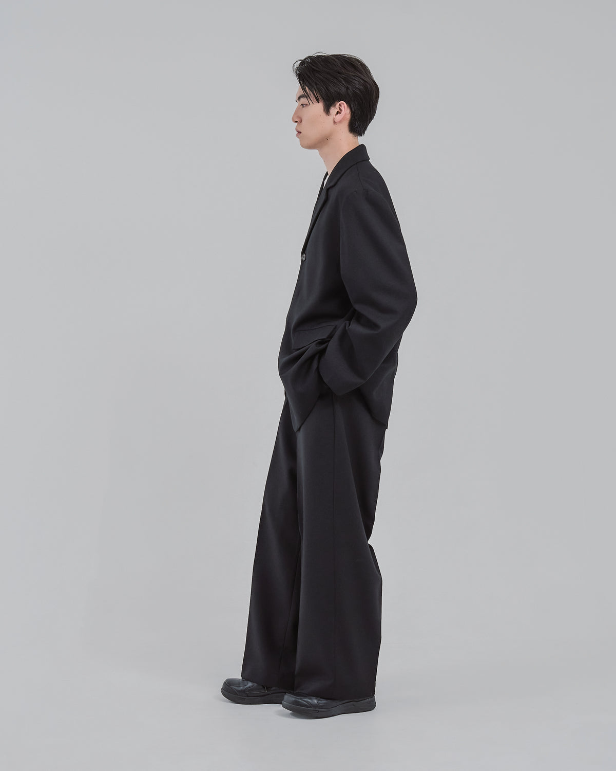 Single-Breasted Tailored Jacket -black-（19）