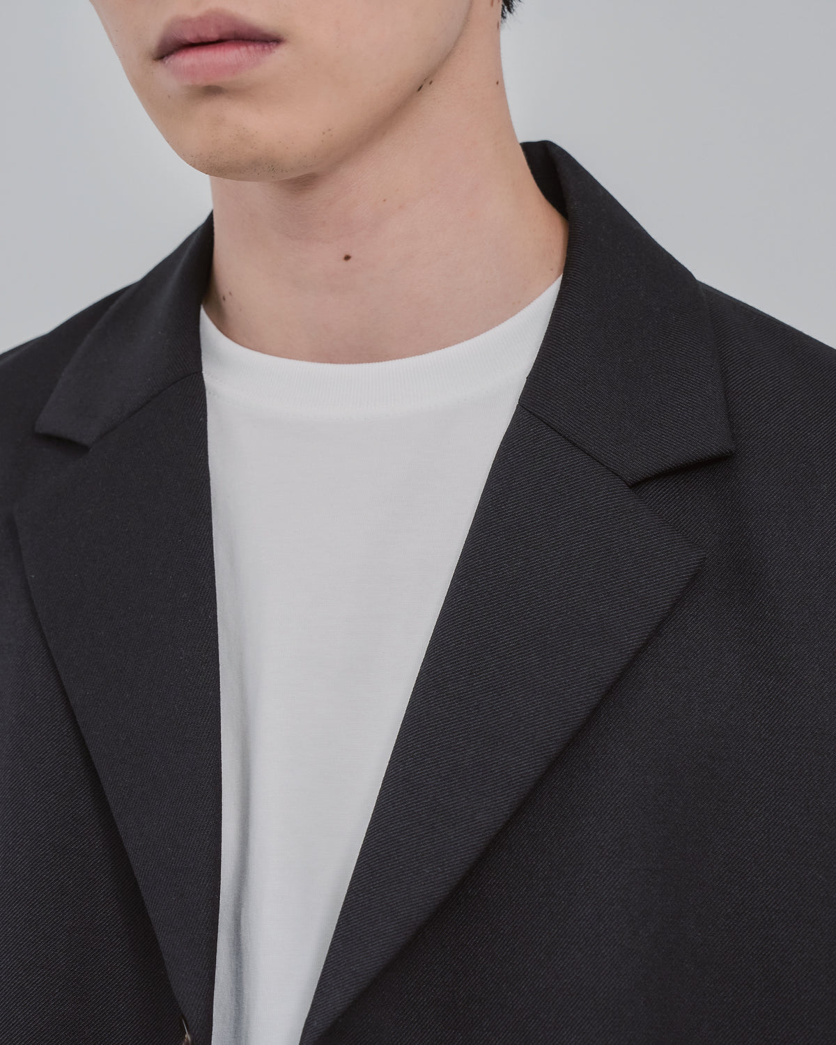 Single-Breasted Tailored Jacket -black-（3）