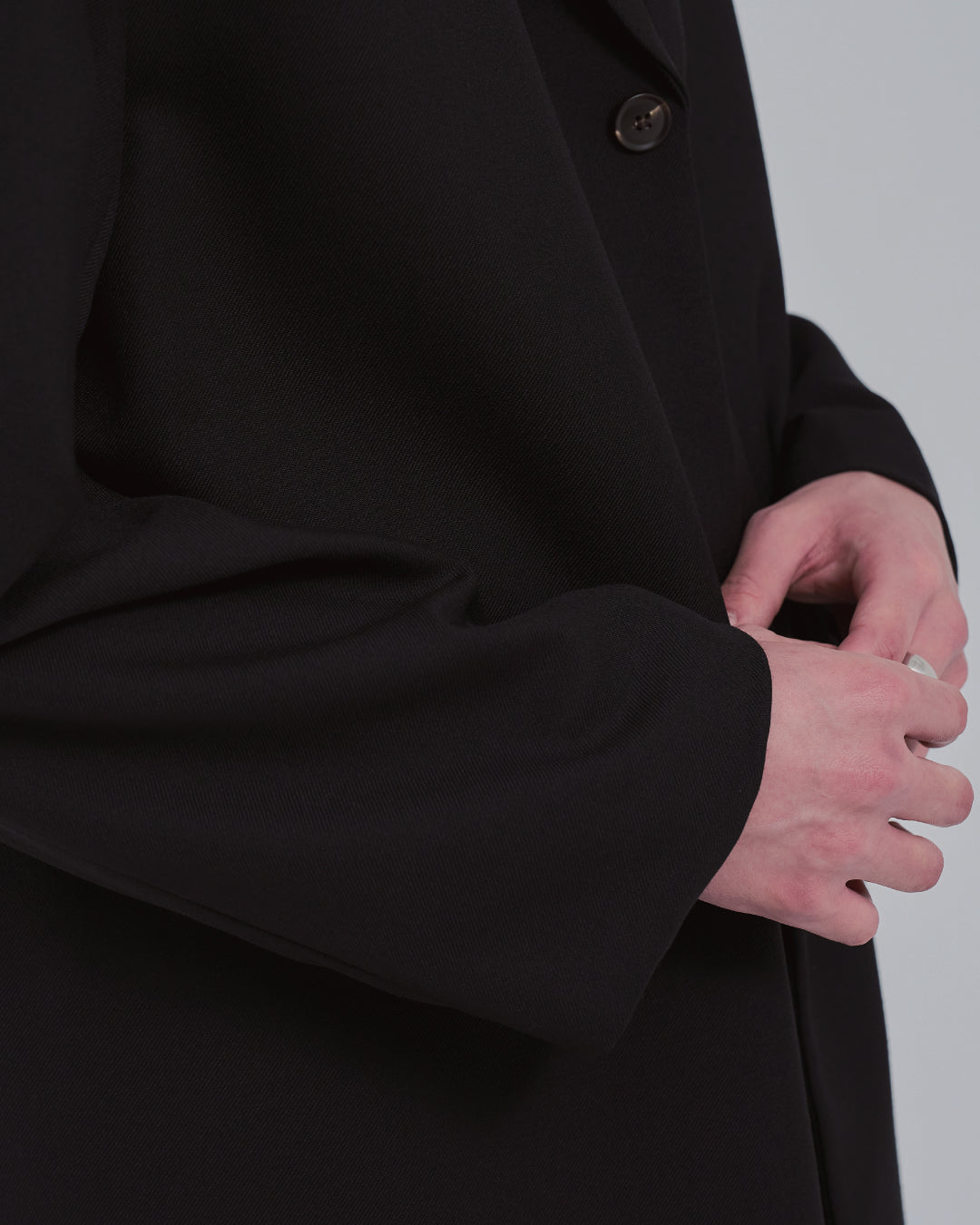 Single-Breasted Tailored Jacket -black-