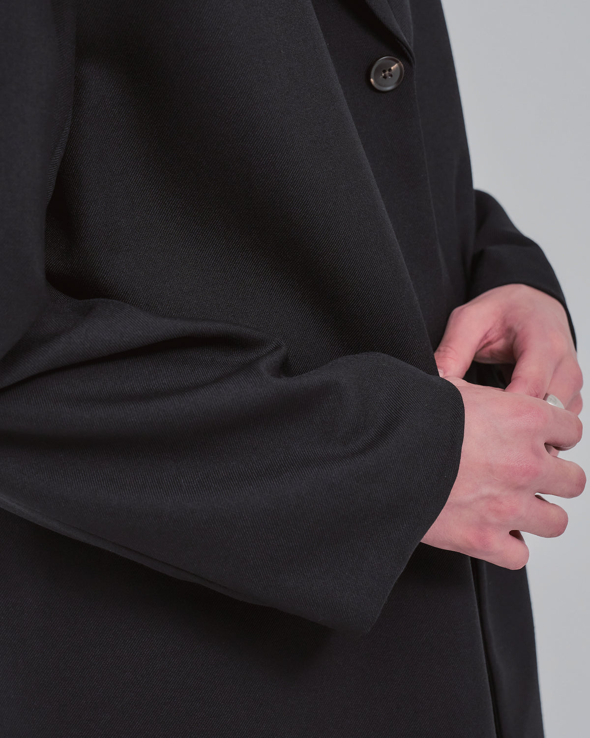 Single-Breasted Tailored Jacket -black-（6）