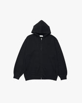 Full Zip Knit Hoodie -black-