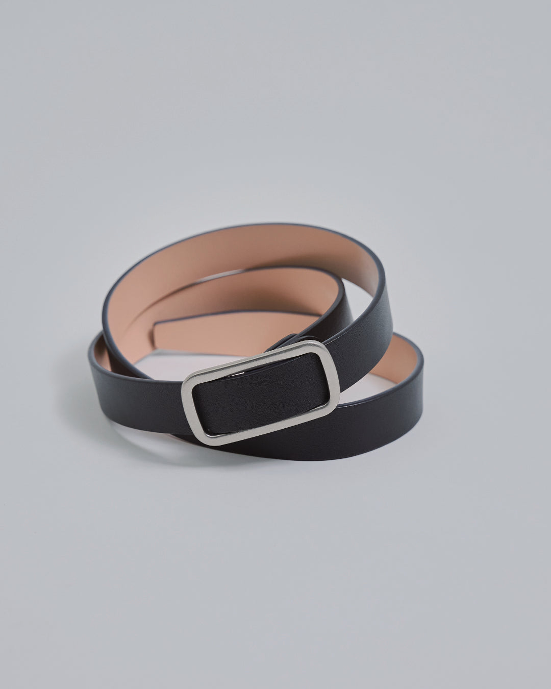 Leather Belt -black-