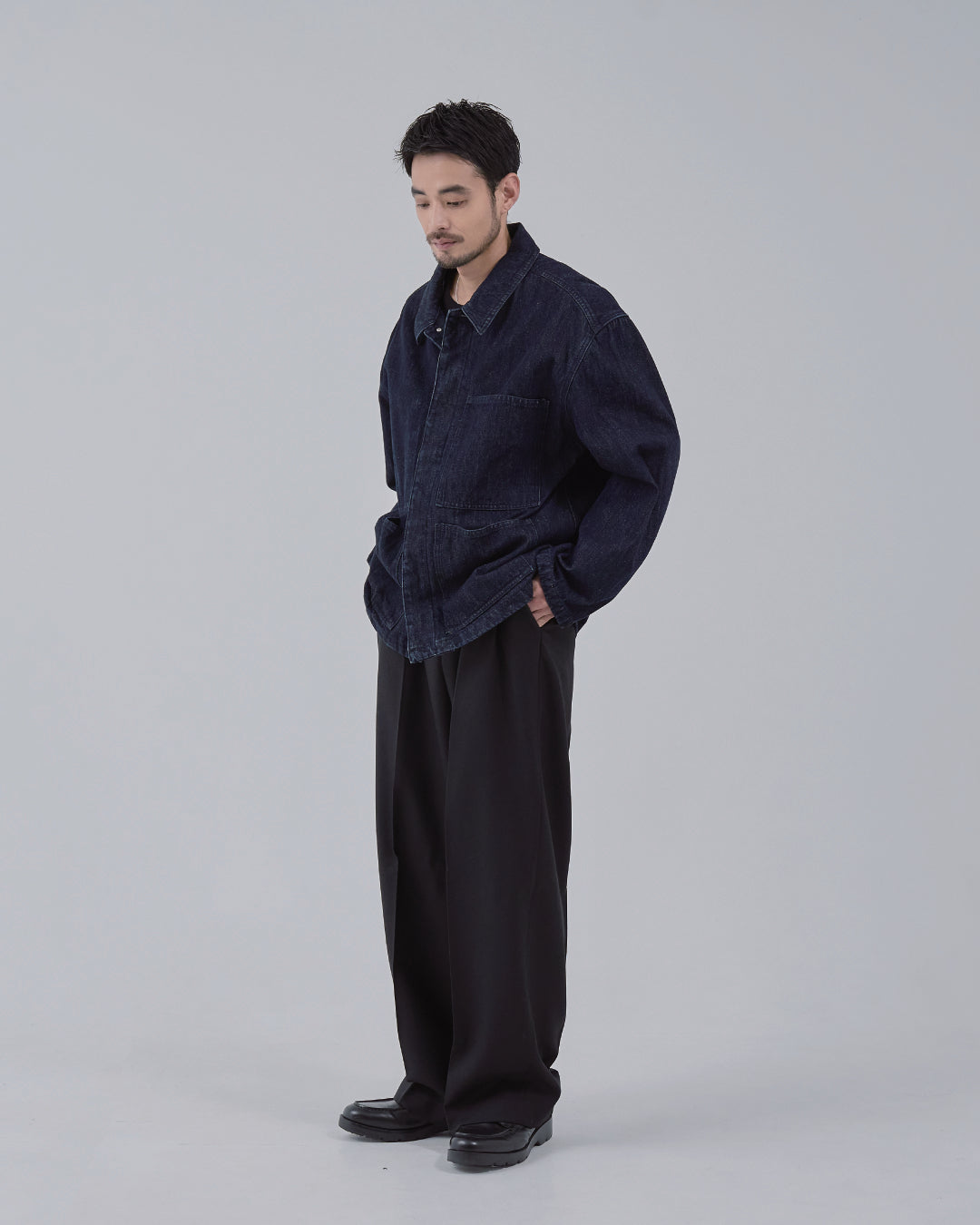 Relaxed Fit Denim Jacket -indigo-