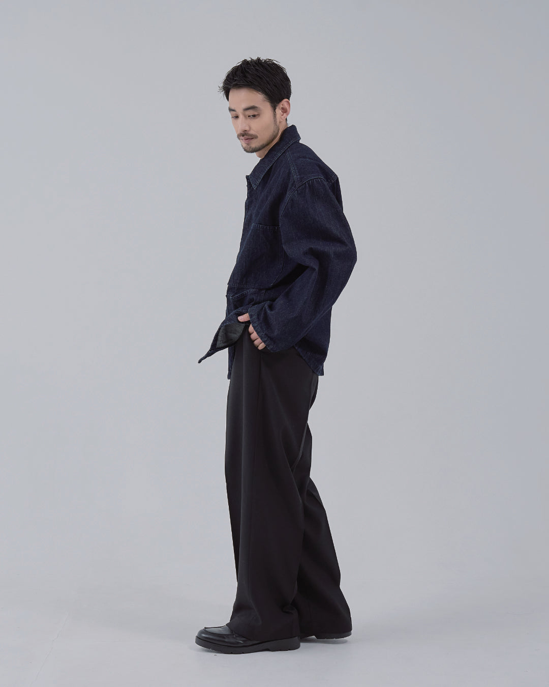 Relaxed Fit Denim Jacket -indigo-