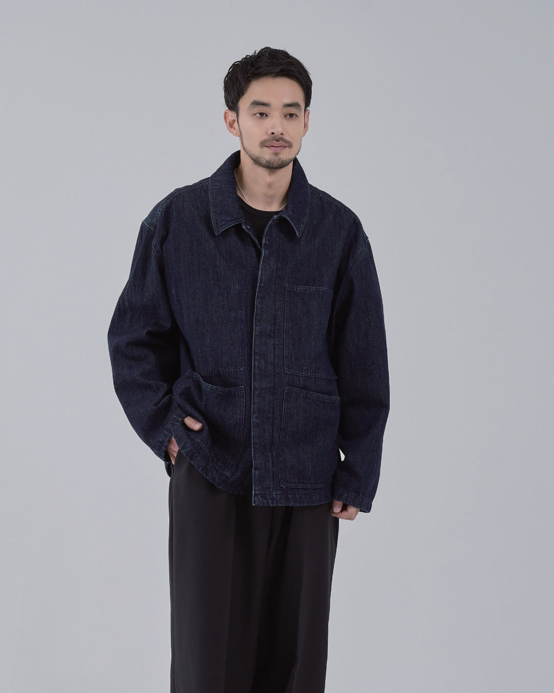 Relaxed Fit Denim Jacket -indigo-