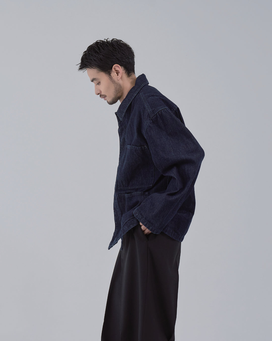 Relaxed Fit Denim Jacket -indigo-