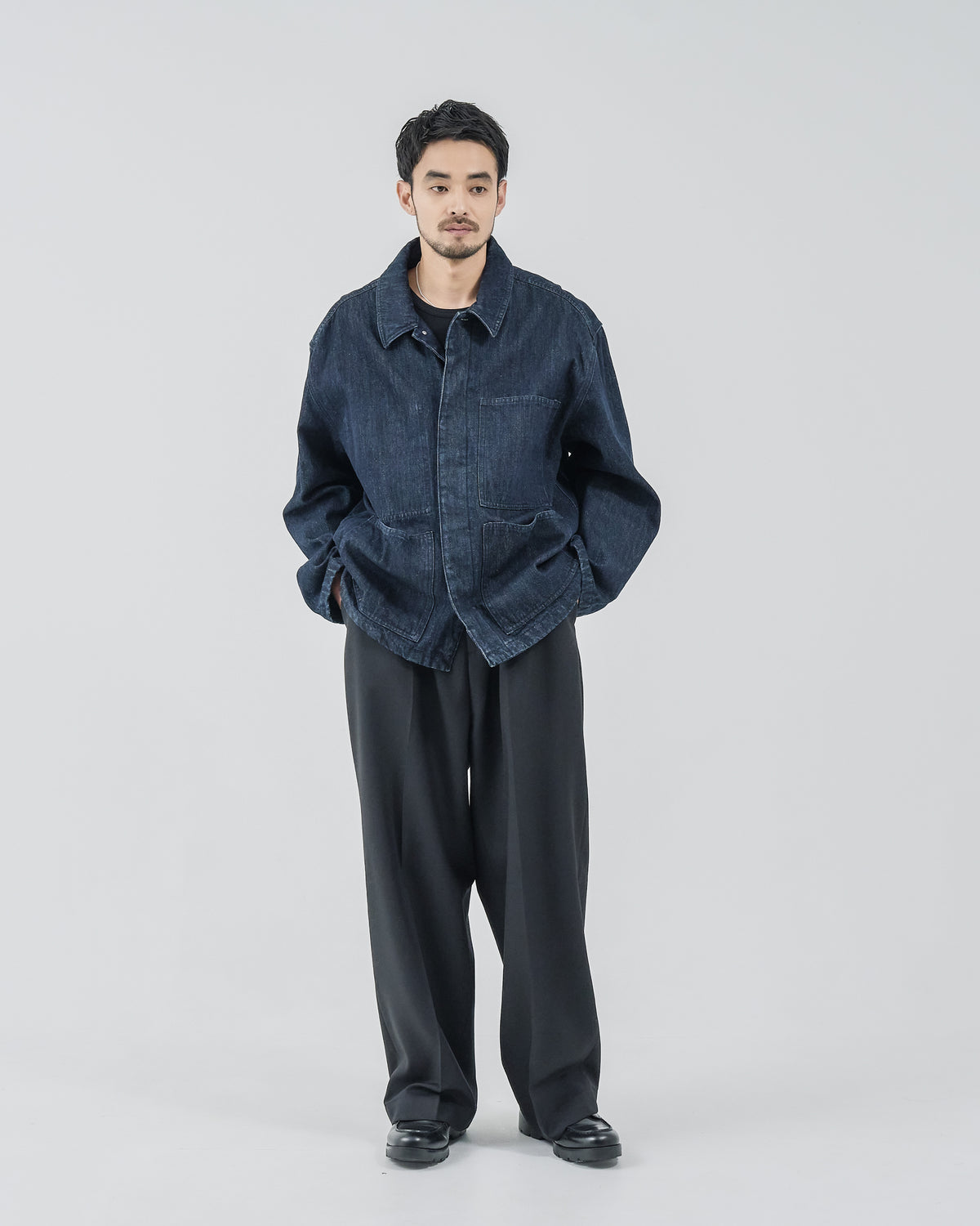 Relaxed Fit Denim Jacket -indigo-（19）