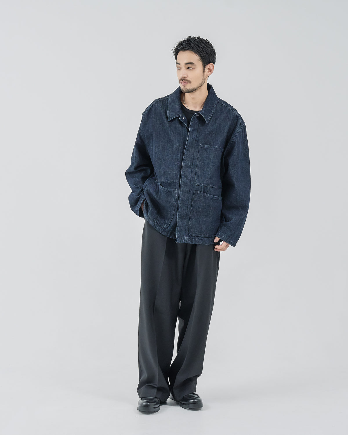 Relaxed Fit Denim Jacket -indigo-（22）