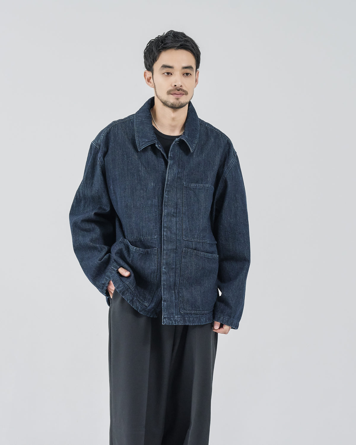 Relaxed Fit Denim Jacket -indigo-（15）