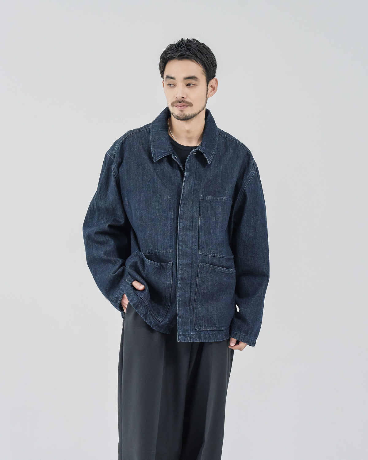Relaxed Fit Denim Jacket -indigo-（16）