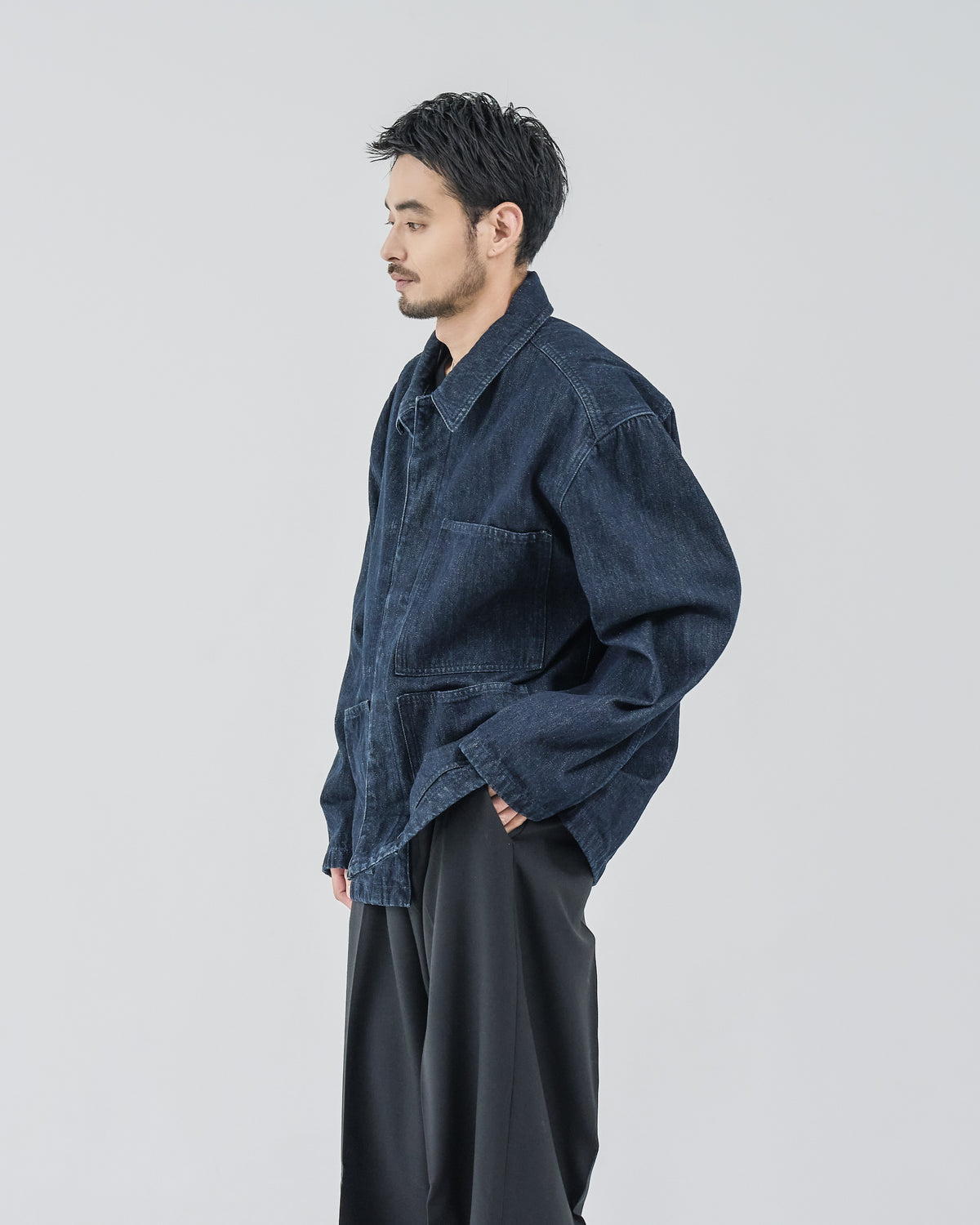 Relaxed Fit Denim Jacket -indigo-（18）