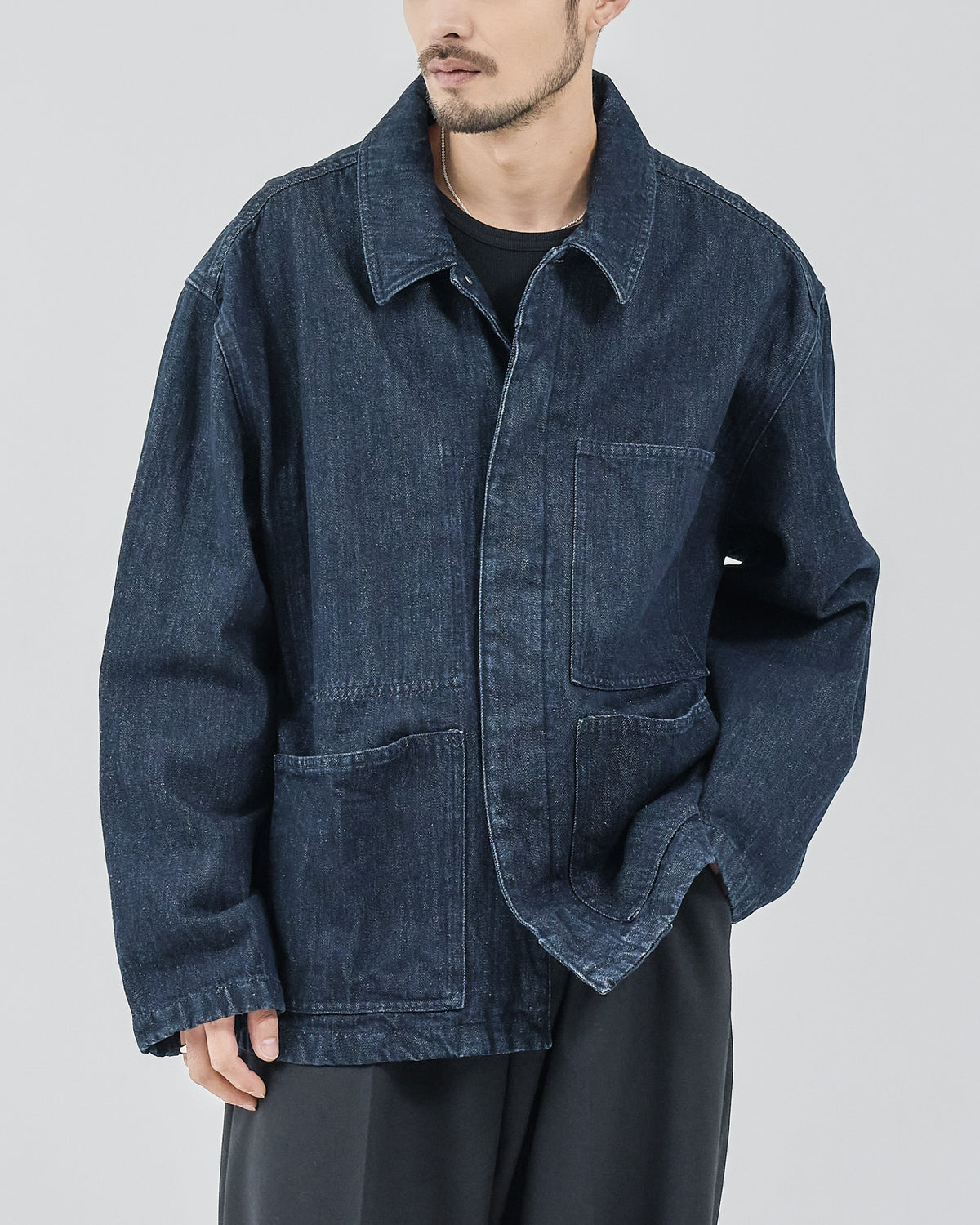 Relaxed Fit Denim Jacket -indigo-