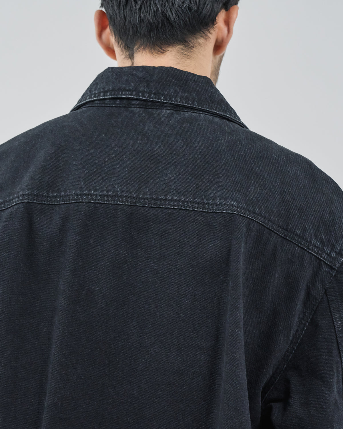 Relaxed Fit Denim Jacket -black-（3）