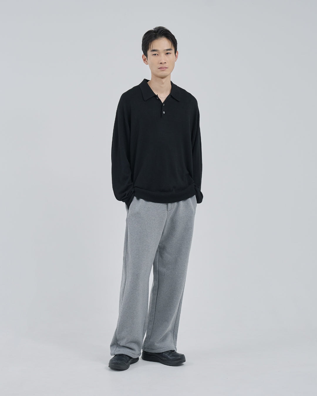 Wide Sweat Pants -heather gray-