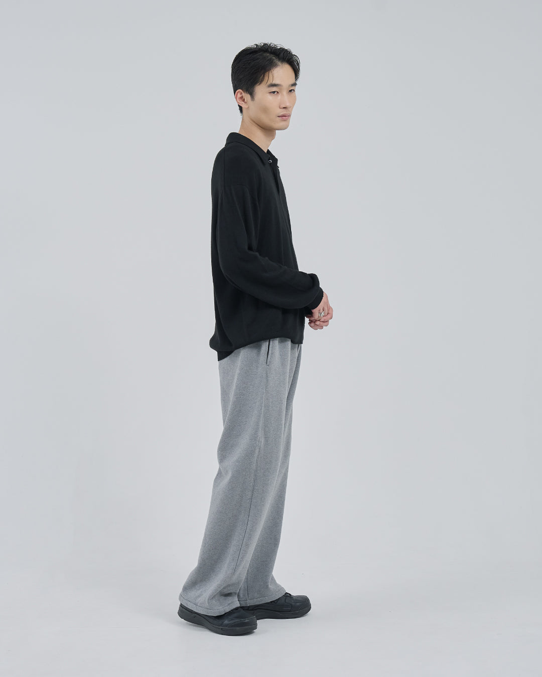 Wide Sweat Pants -heather gray-