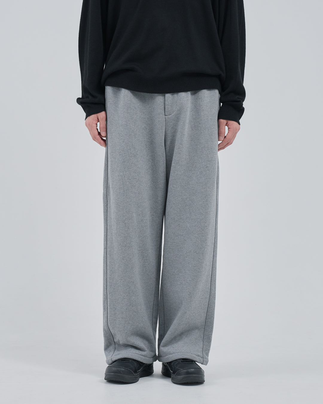 Wide Sweat Pants -heather gray-