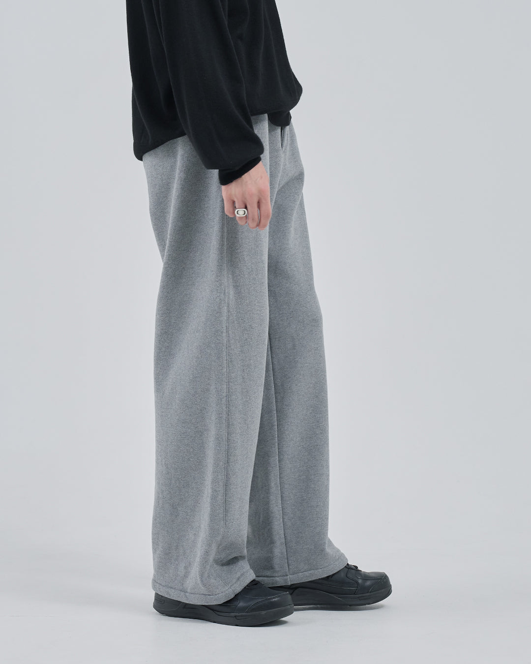 Wide Sweat Pants -heather gray-