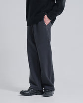 Wide Sweat Pants -dark gray-