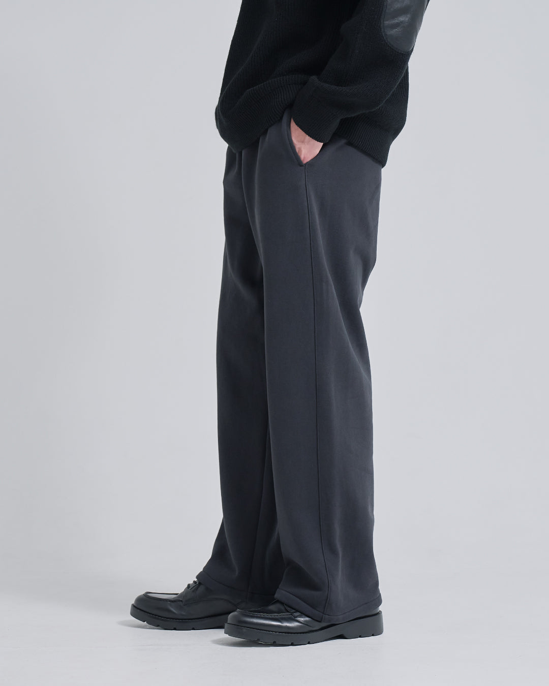 Wide Sweat Pants -dark gray-