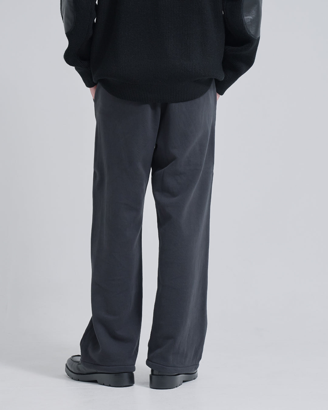 Wide Sweat Pants -dark gray-