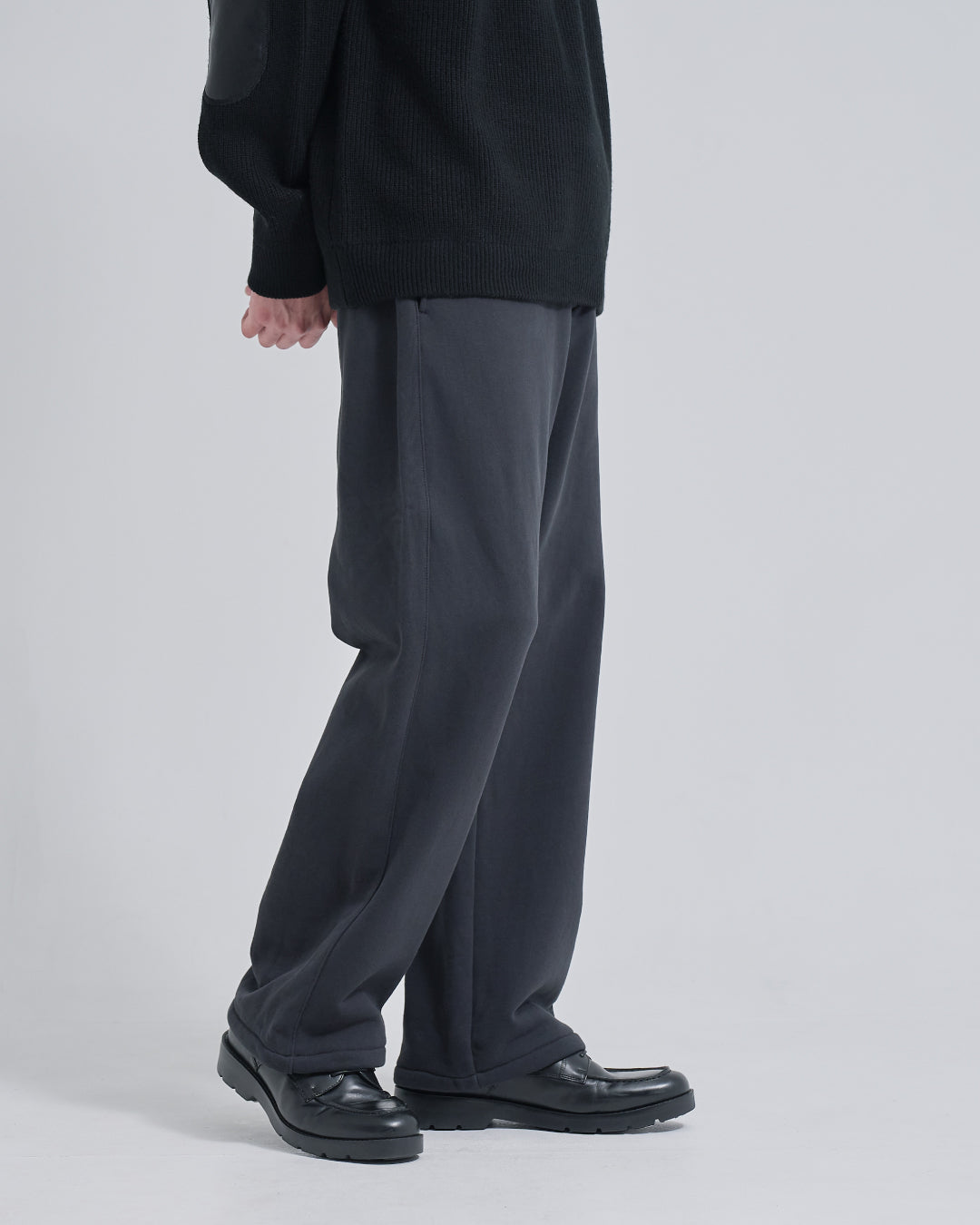 Wide Sweat Pants -dark gray-
