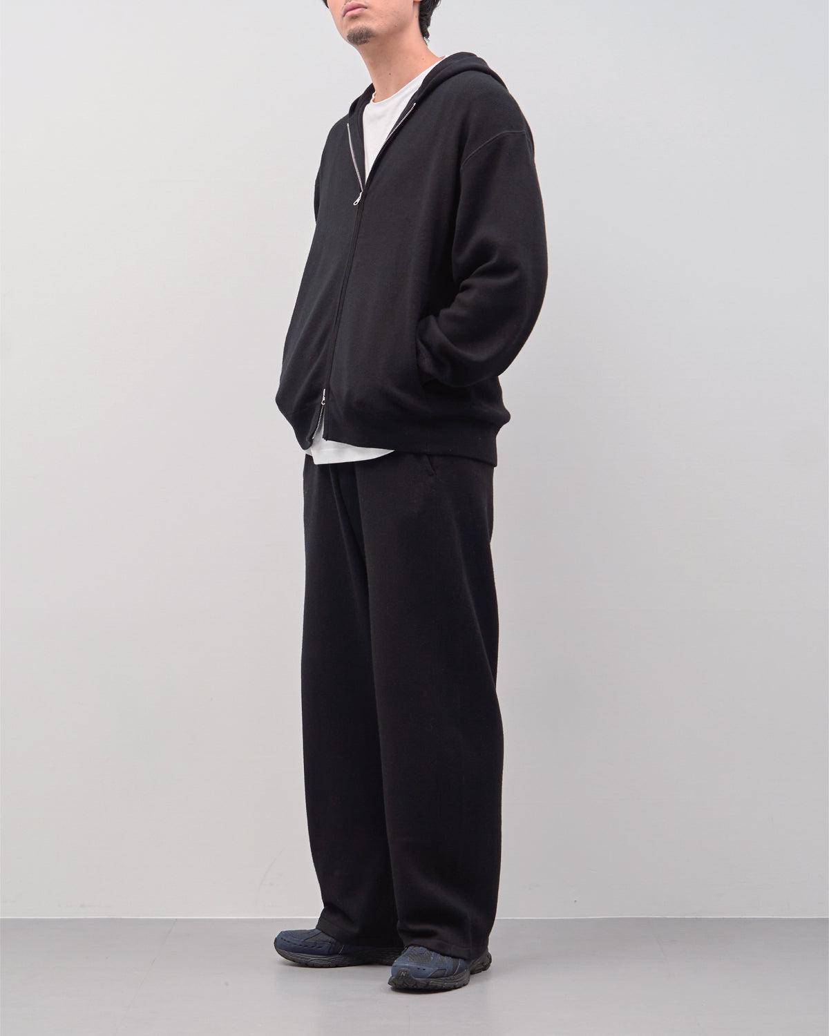 Knit Easy Pants -black-