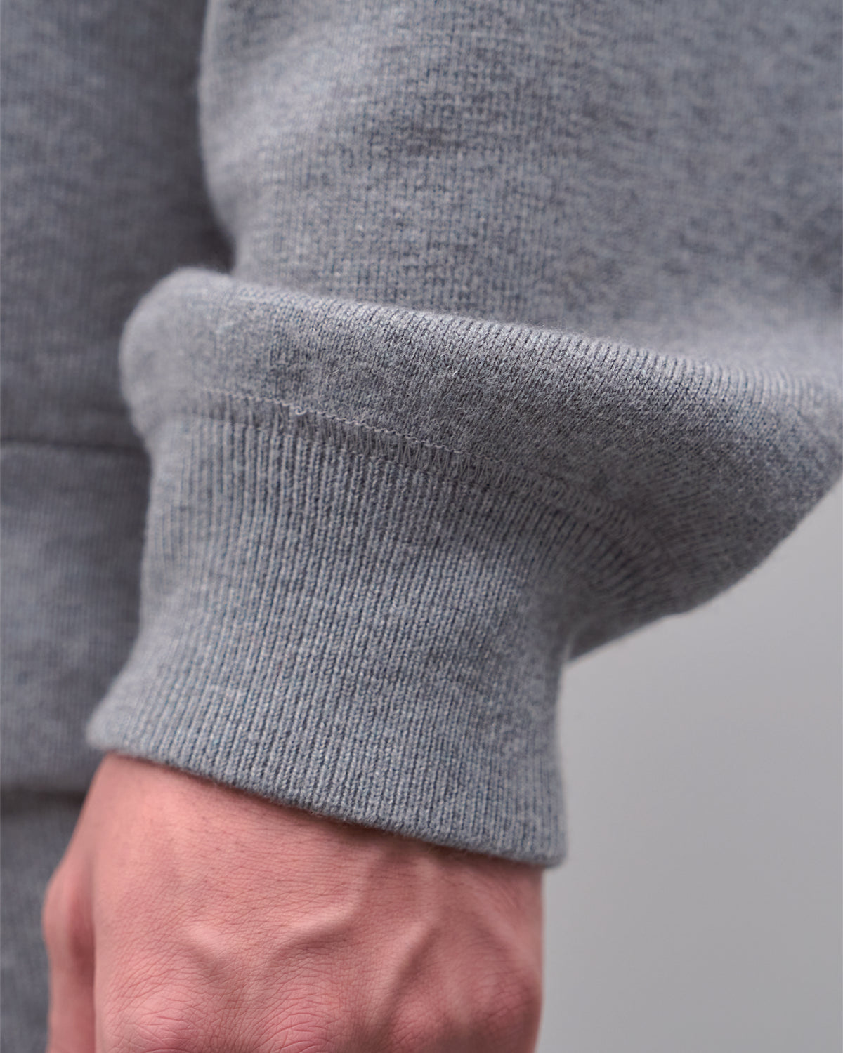 Full Zip Knit Hoodie -gray-
