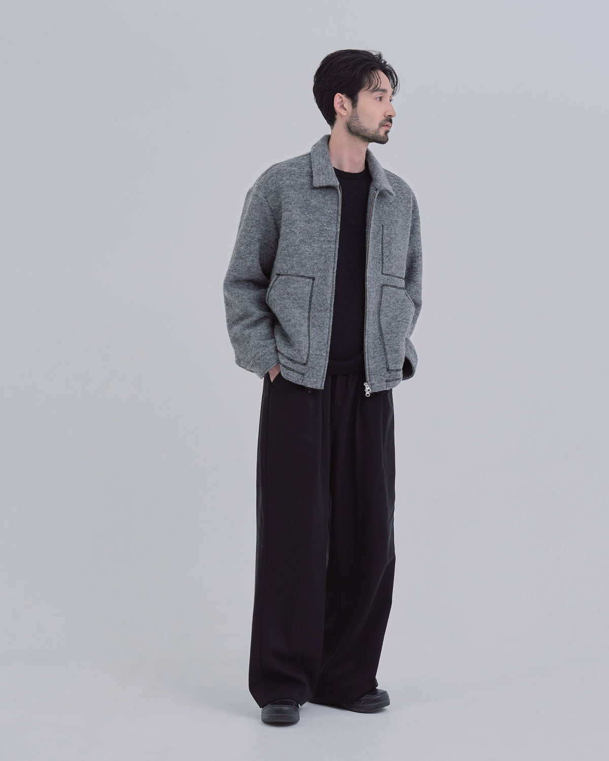 Sliver Knit Jacket -gray-（18）