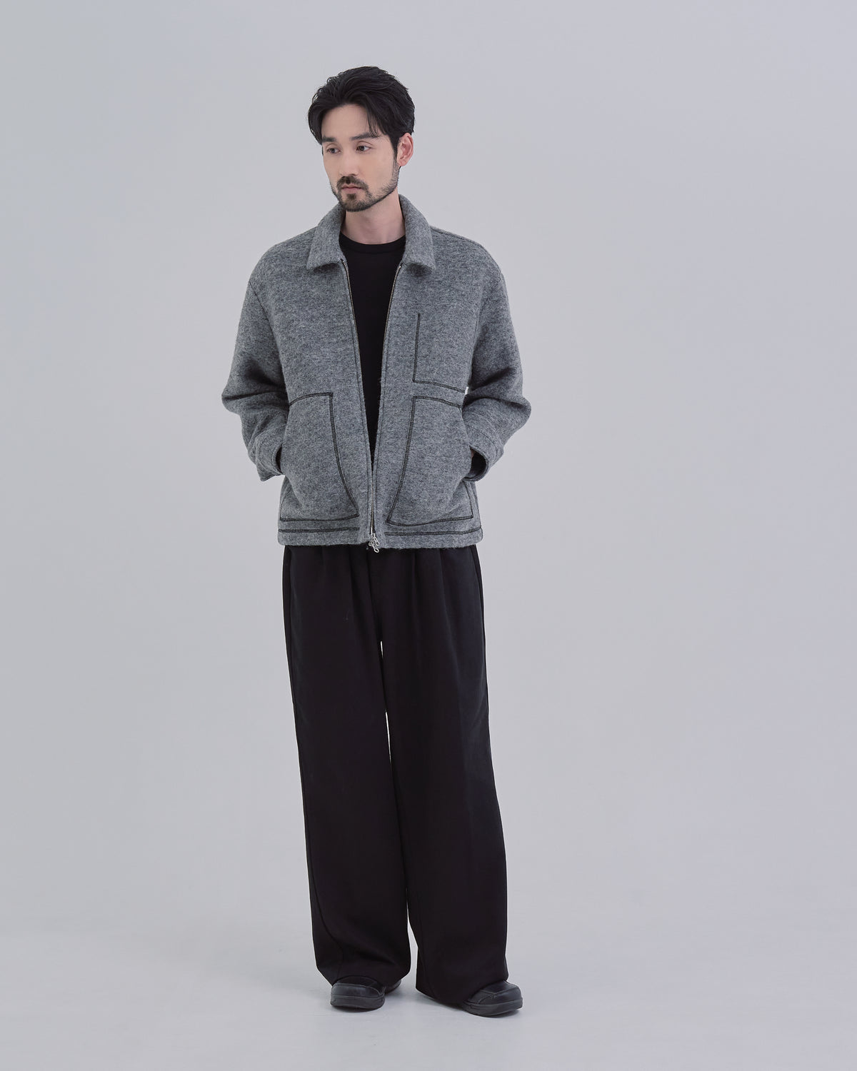 Sliver Knit Jacket -gray-（19）