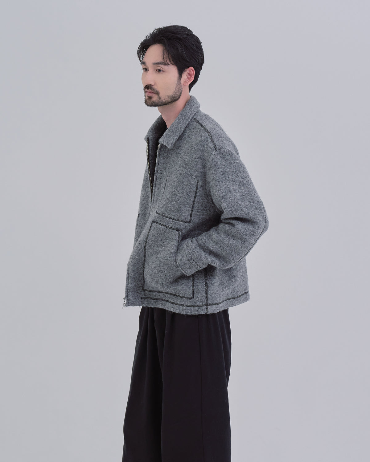 Sliver Knit Jacket -gray-（11）