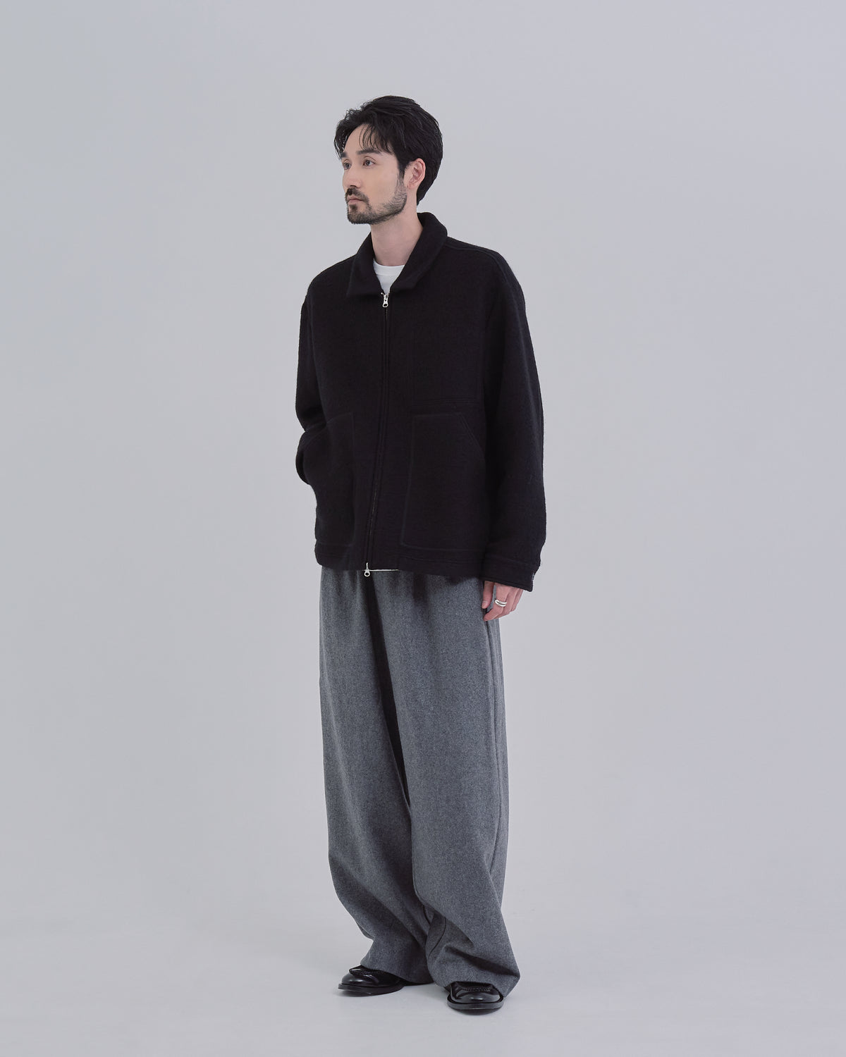 Sliver Knit Jacket -black-