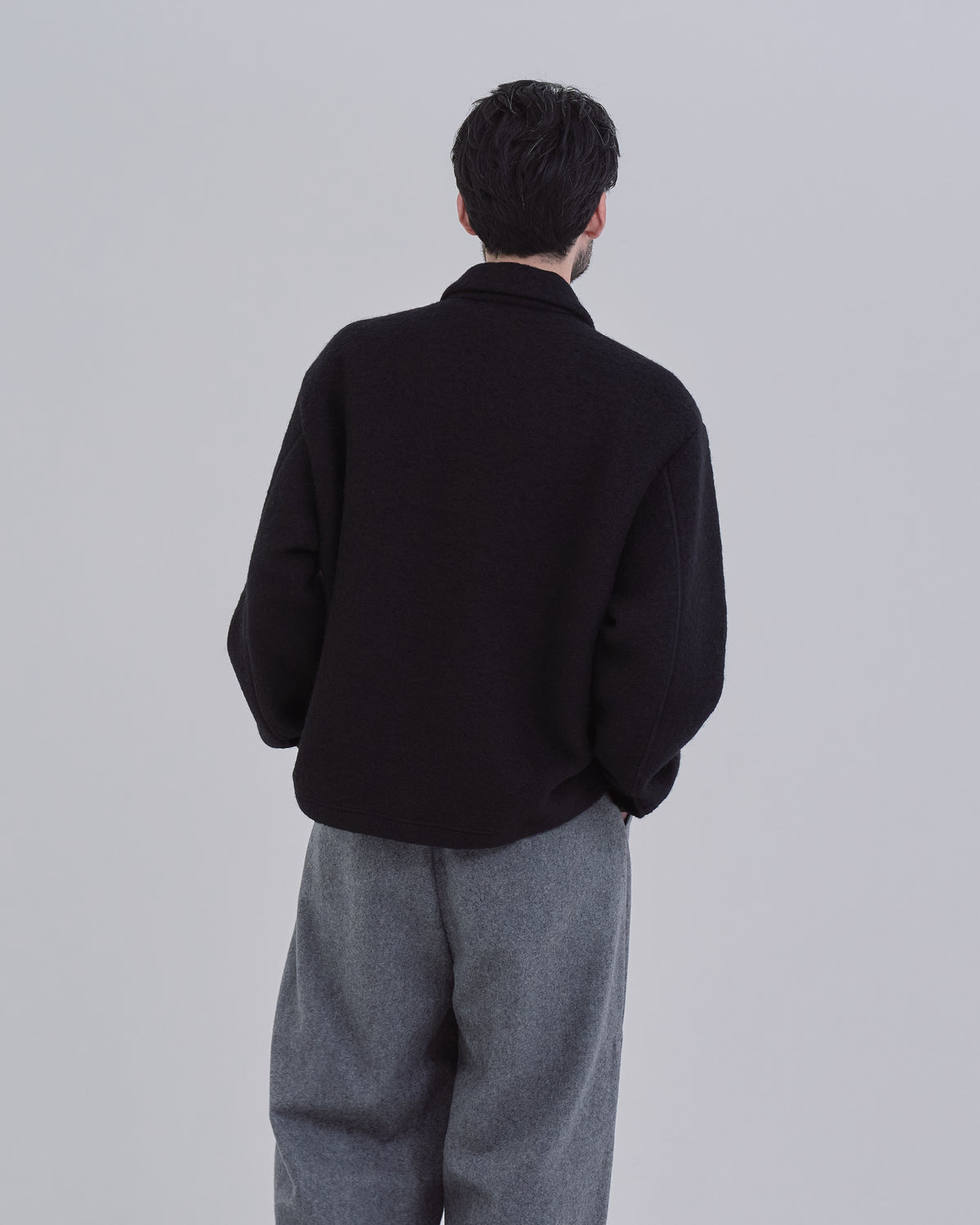 Sliver Knit Jacket -black-