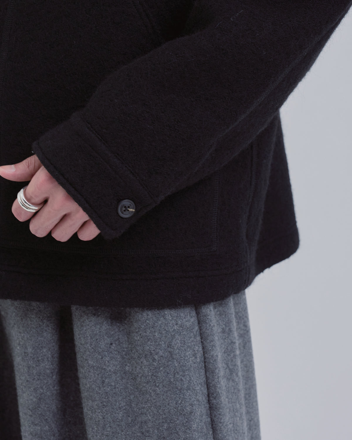 Sliver Knit Jacket -black-