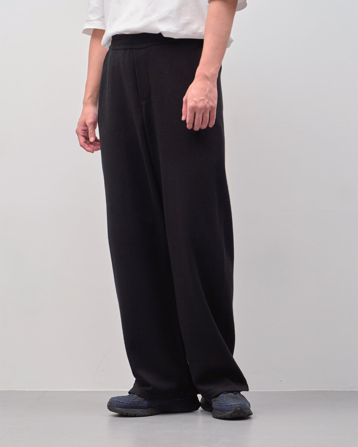 Knit Easy Pants -black-