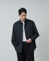 Cotton×Nylon Regular Collar L/S Shirts -black-
