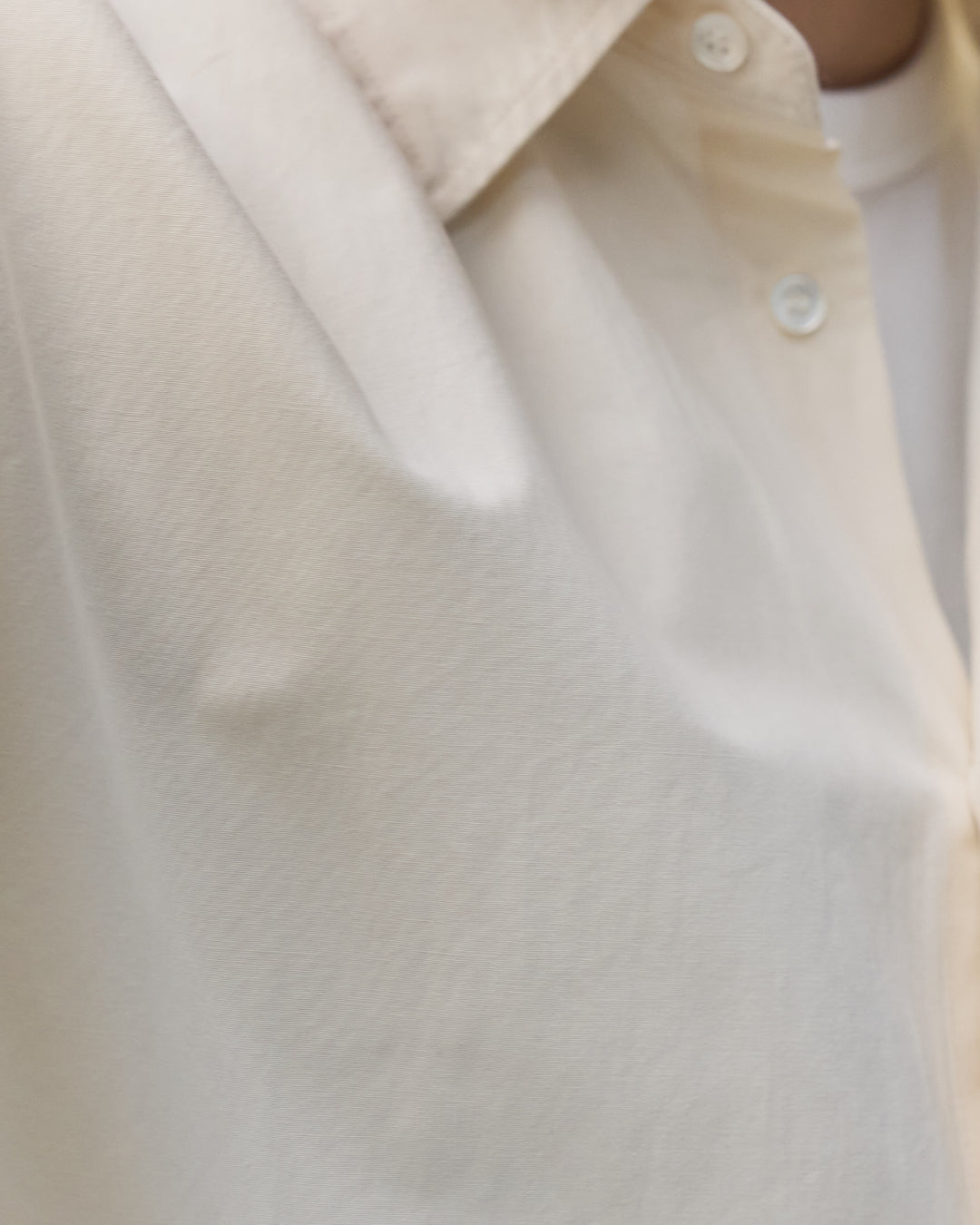 Cotton Broadcloth Regular Collar L/S Shirts -ivory-
