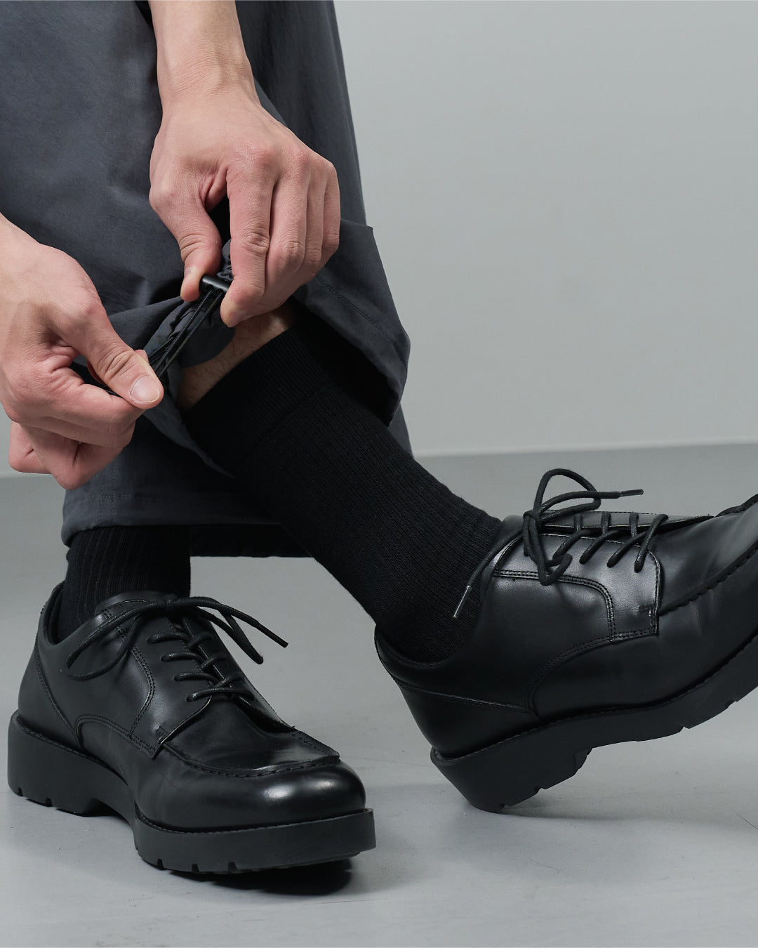 Logo Rib Socks -black-