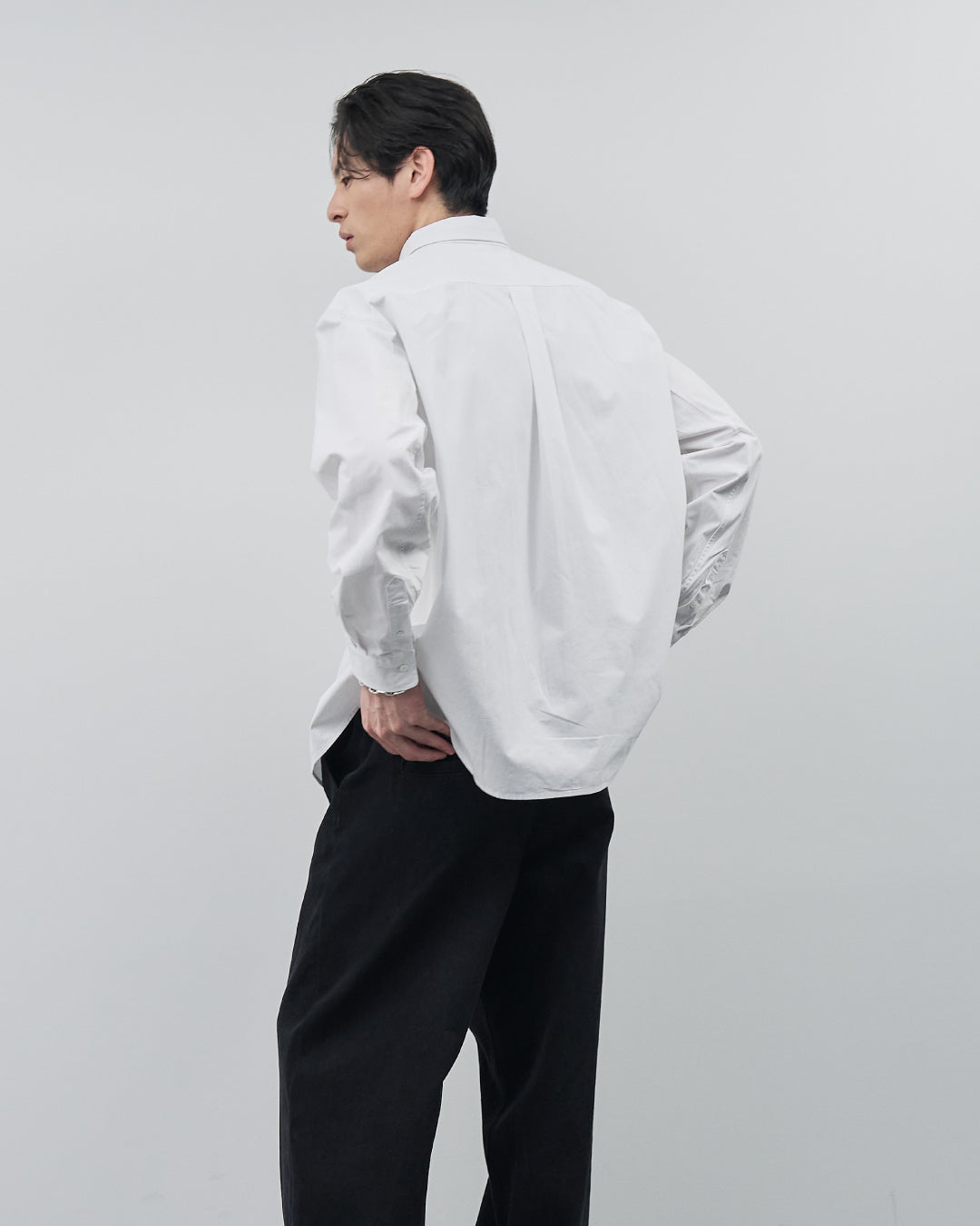 Cotton Broadcloth Regular Collar L/S Shirts -white-