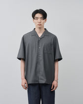Italian Open-Collar S/S Shirt -charcoal-