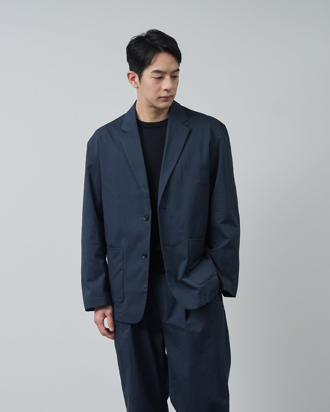 Cotton×Nylon Easy Tailored Jacket -navy-