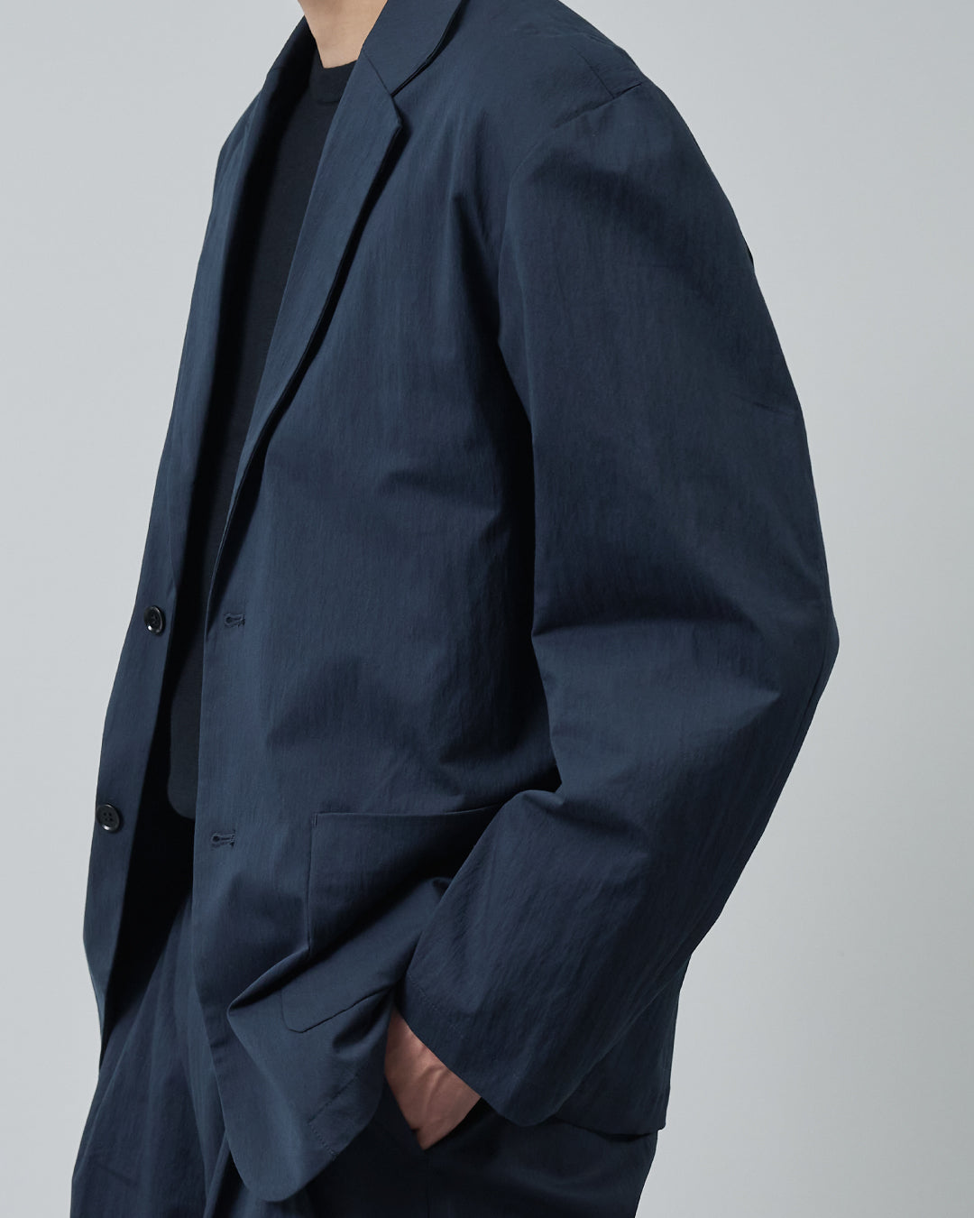 Cotton×Nylon Easy Tailored Jacket -navy-