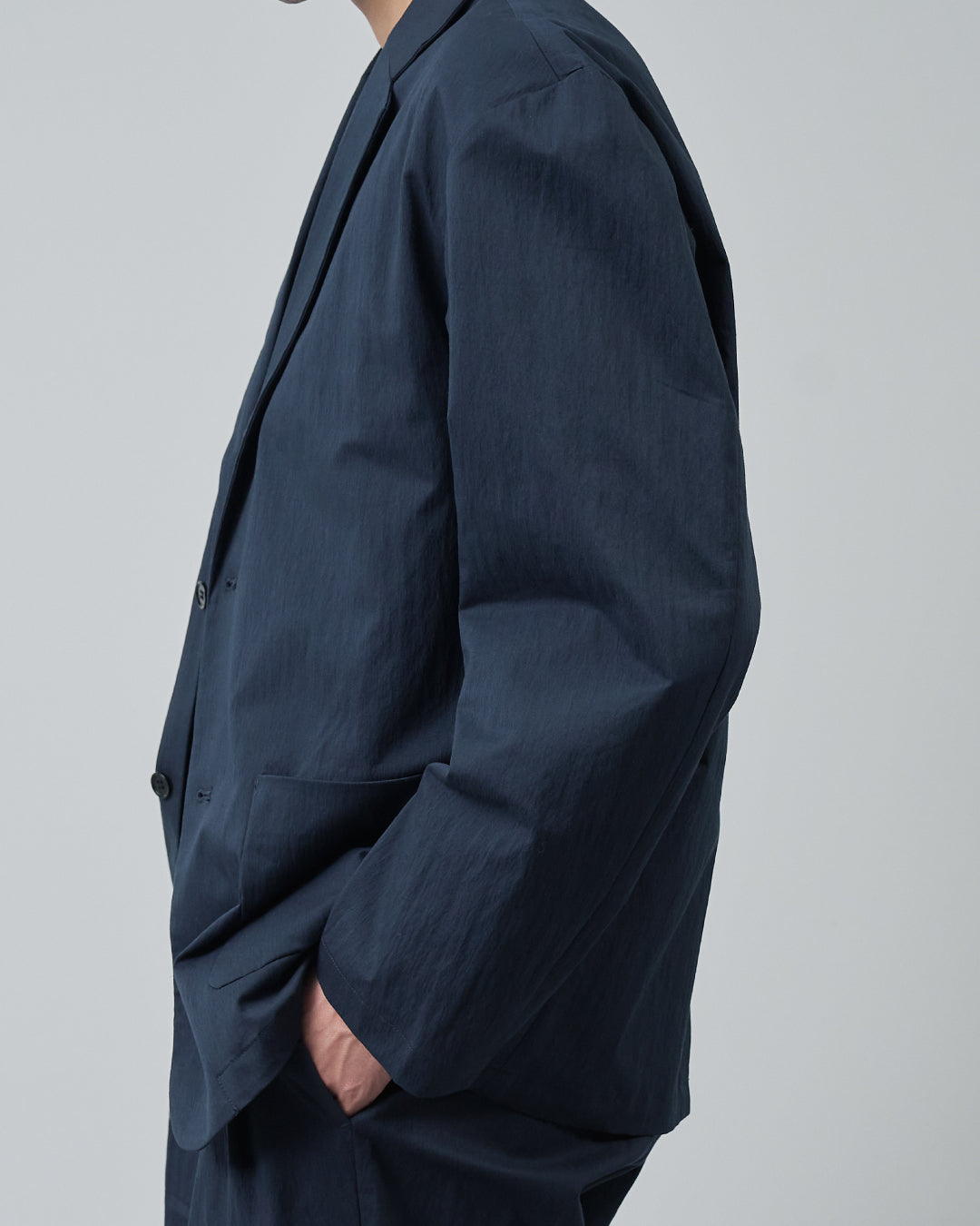 Cotton×Nylon Easy Tailored Jacket -navy-