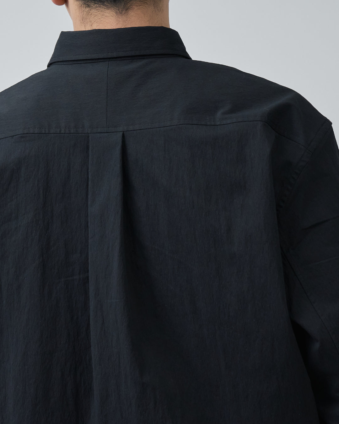 Cotton×Nylon Regular Collar L/S Shirts -black-