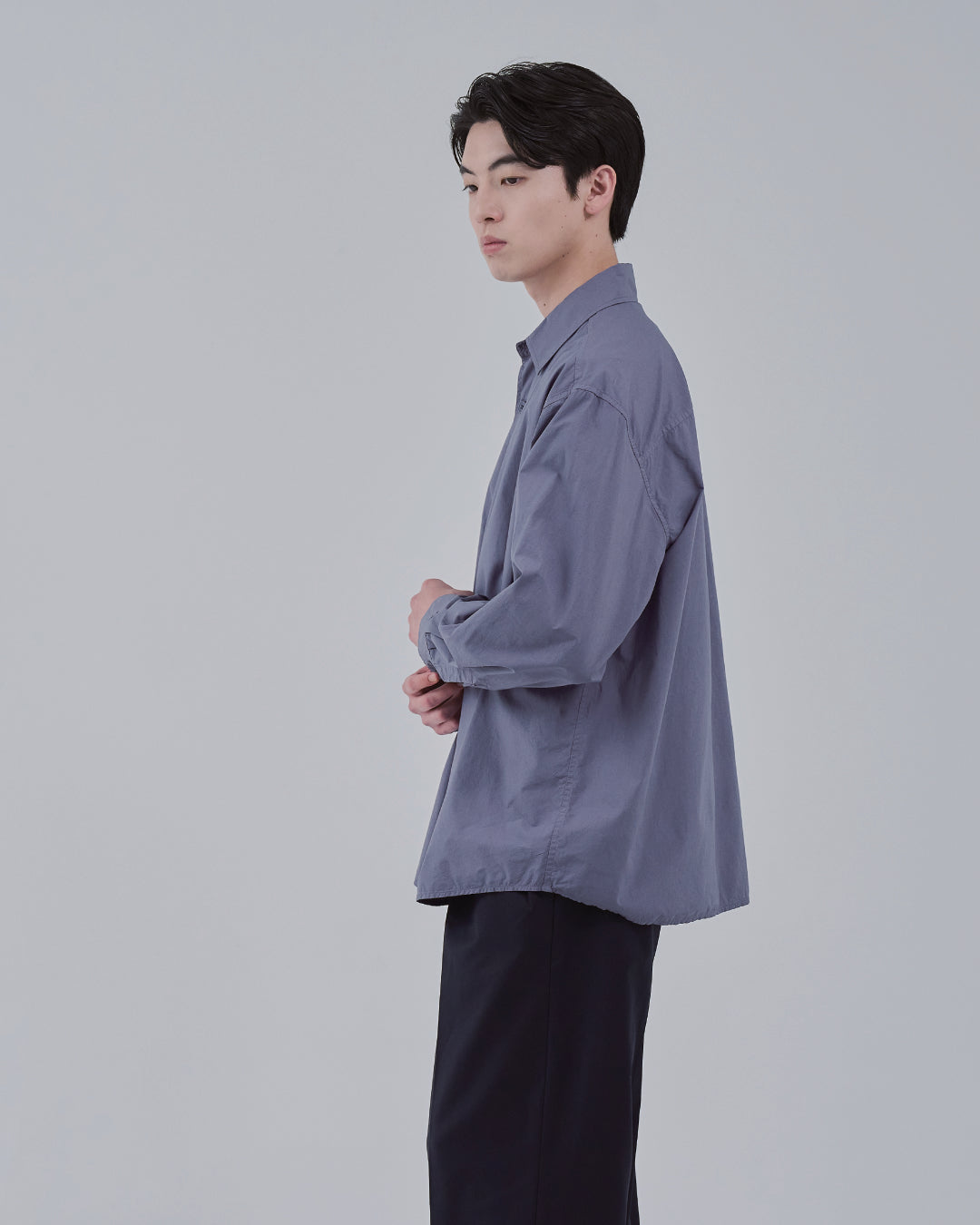 Garment Dyed L/S Shirt -dark purple-